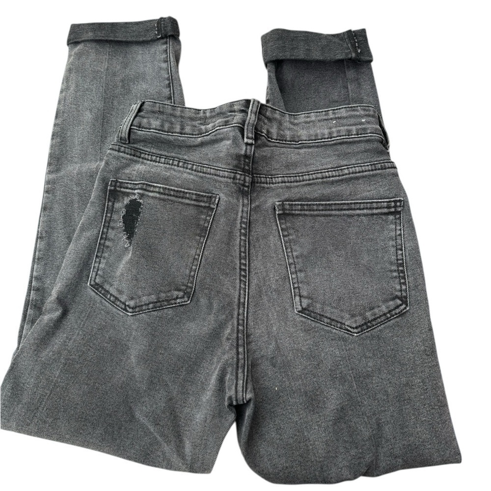 Cotton on high 90’s charcoal wash distressed denim jeans size 4 - Picture 5 of 5